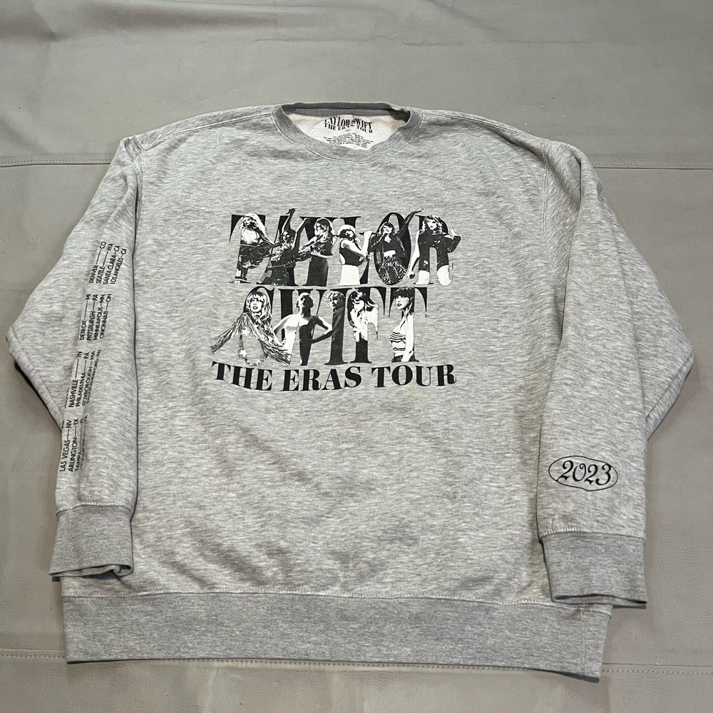 Taylor Swift The Eras Tour Concert Merch‎ Official Sweatshirt 2023 Grey 2XL-4669